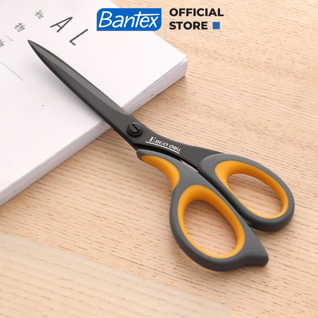 Kéo văn phòng 210mm Deli Bantex - Xám vàng - 1 chiếc - E77757
