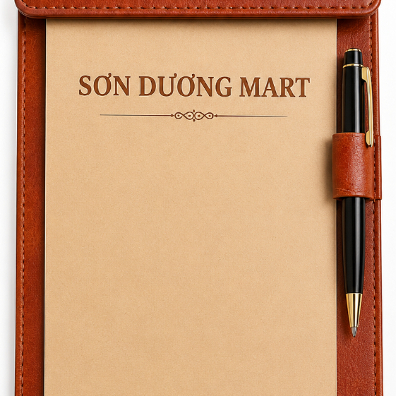 Kẹp bill, hóa đơn thanh toán bằng da  khổ A5 màu vàng cháy có nam châm nhà hàng và doanh nghiệp.
