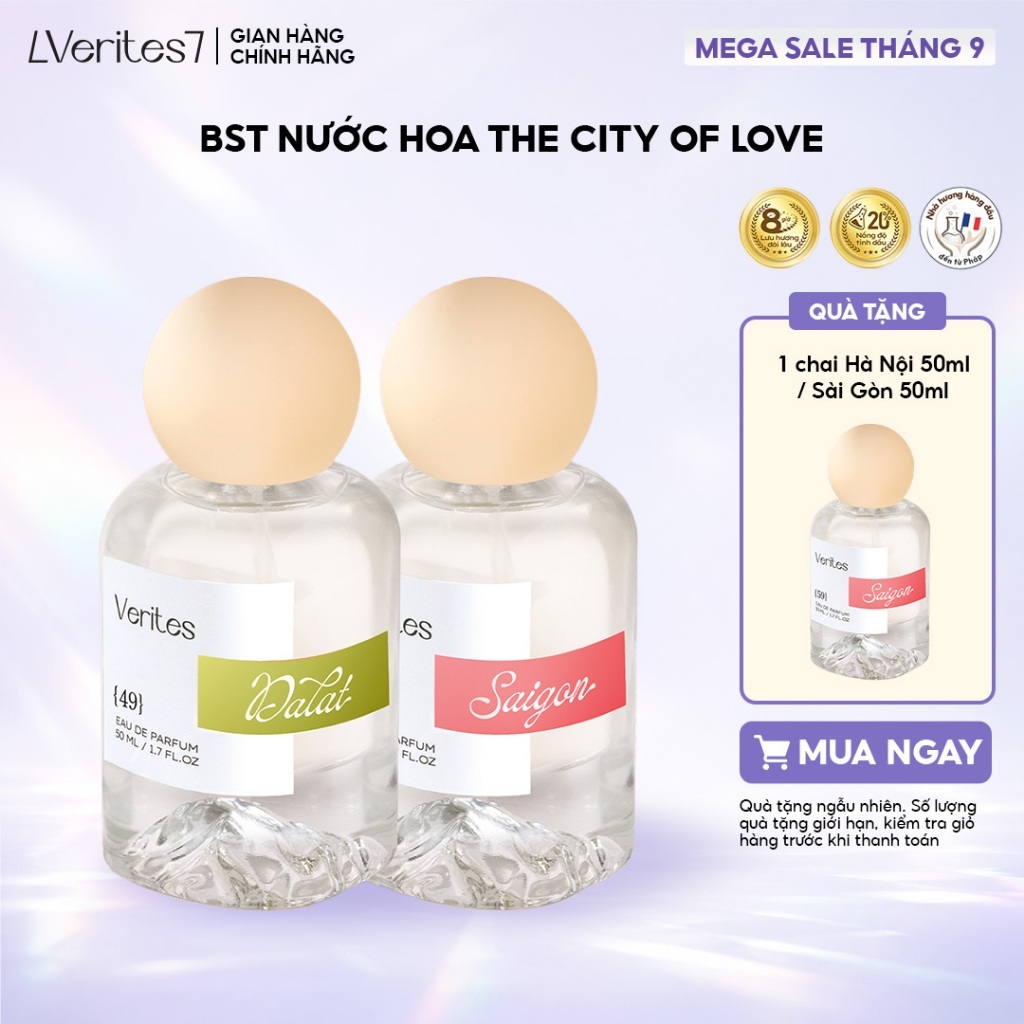 Bộ Sưu Tập 3 Hương Nước Hoa Nữ VERITES The City of Love EDP 20% 50ml