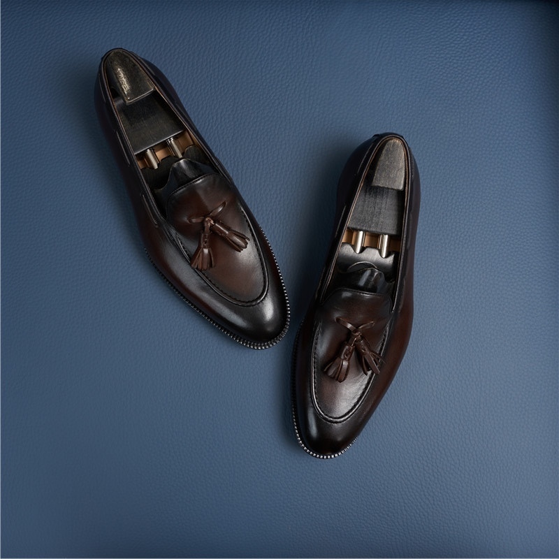 Giày lười nam công sở loafer tassel | giày cưới nam loafer STO-068