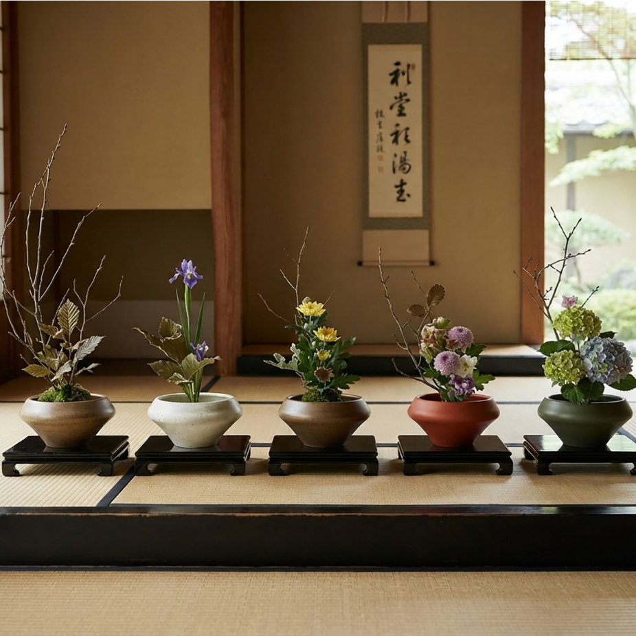 Bát Nhật Bản cắm bonsai ikebana IKE33 thích hợp bày hoa quả trang trí 13.5cm