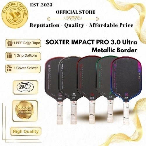 Vợt Pickleball Soxter Impact Pro 3.0 Ultra 16mm T700 Toray Carbon | Power Control