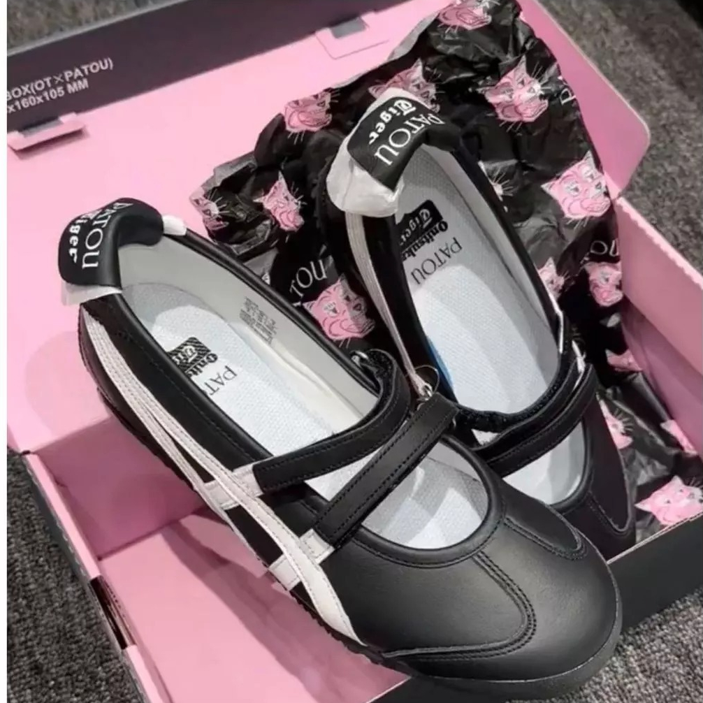 Giày Ballet Patou x Onitsuka Tiger Mexico 66 Đen Trắng Cho Nữ