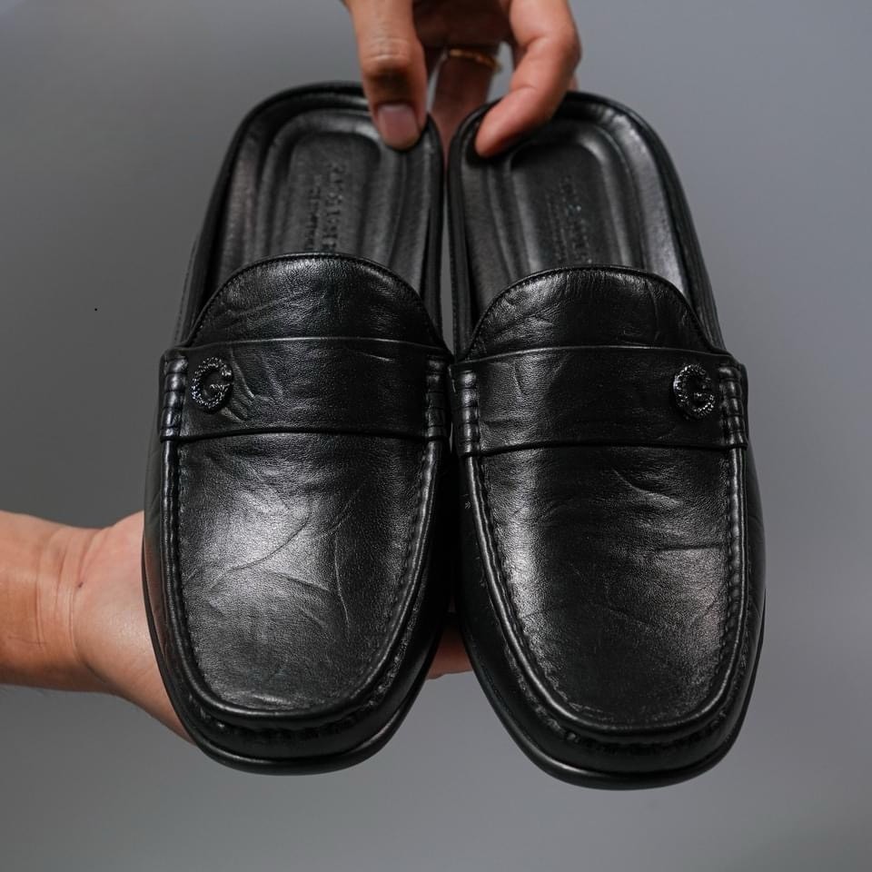 Sục da nam mũi vuông kiểu giày moccasin nam tính , thanh lịch