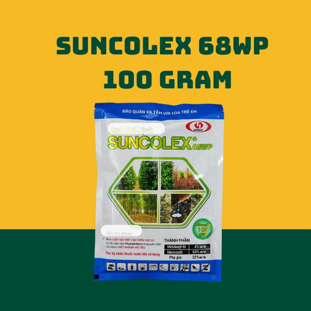 SUNCOLEX 68WP (Metalaxyl-M 4% w/w + Mancozeb 64% w/w) Gói 100 gam