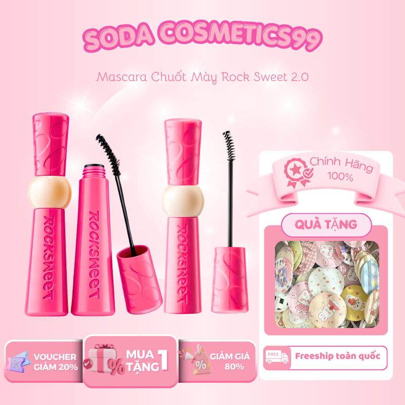 Mascara Chuốt Mày Rock Sweet 2.0 Chống Nước – Không Lem, Giữ Form Lâu, Lông Mày Tự Nhiên HOT Trend