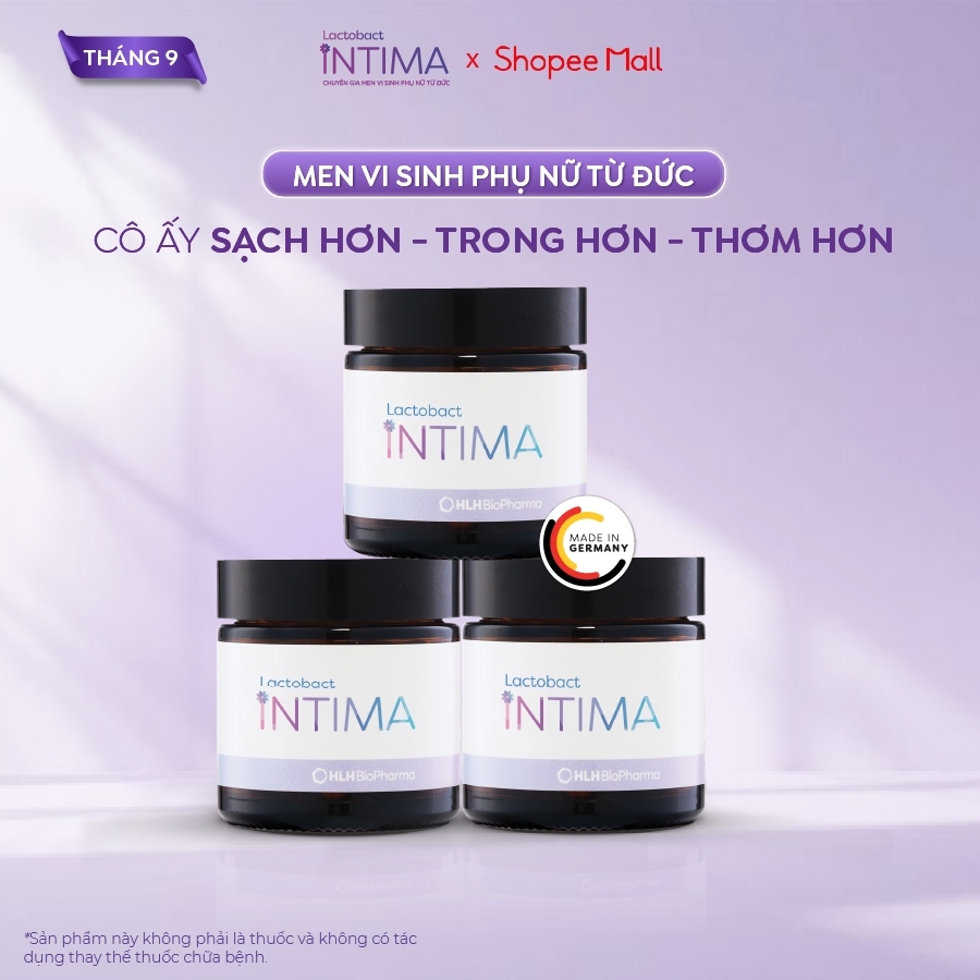 3 Hộp men vi sinh phụ nữ Lactobact Intima bổ sung lợi khuẩn, hỗ trợ giảm tái phát viêm, ngứa rát, tă