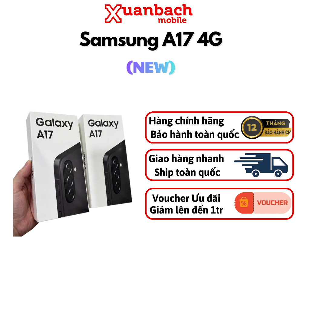 Điện Thoại Samsung Galaxy A17 4G 8GB/128GB Chính Hãng -  Xuanbachmobile