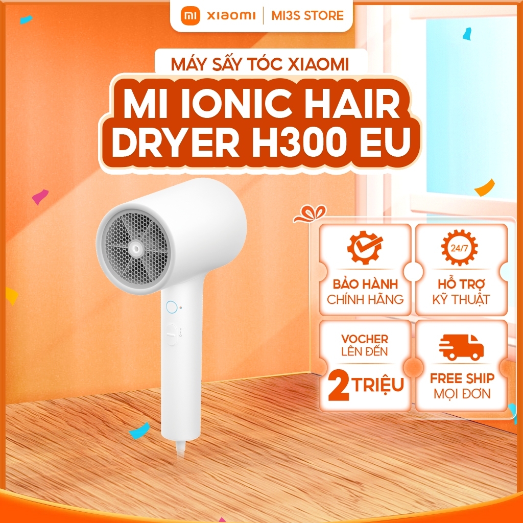 Máy Sấy Tóc Xiaomi Mi Ionic Hair Dryer H300 EU | 1600W, Gió 20m/s, 50 Triệu Ion Âm, Kiểm Soát Nhiệt