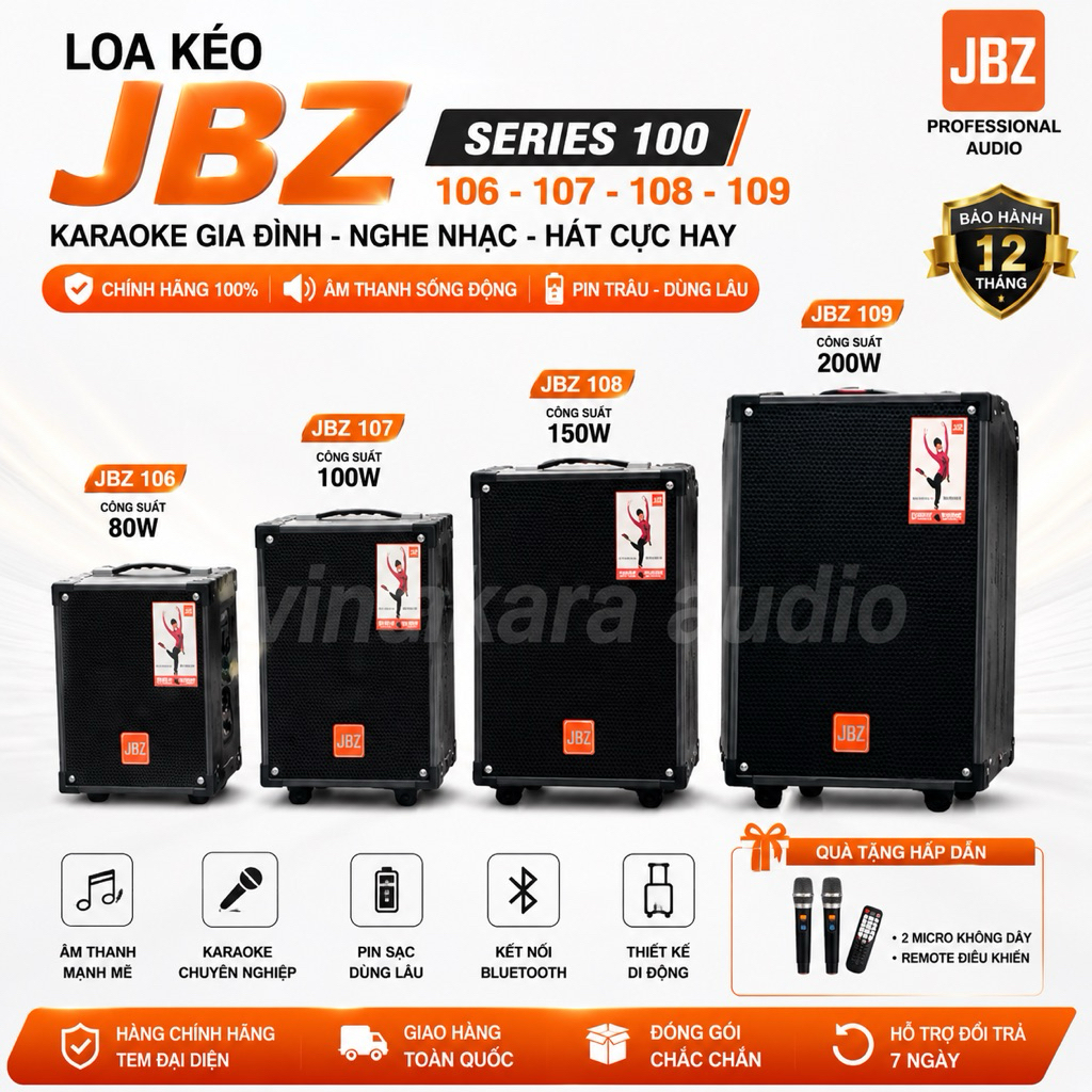 Loa kéo chính hãng JBZ 109, 108, 107, 106 karaoke gia đình