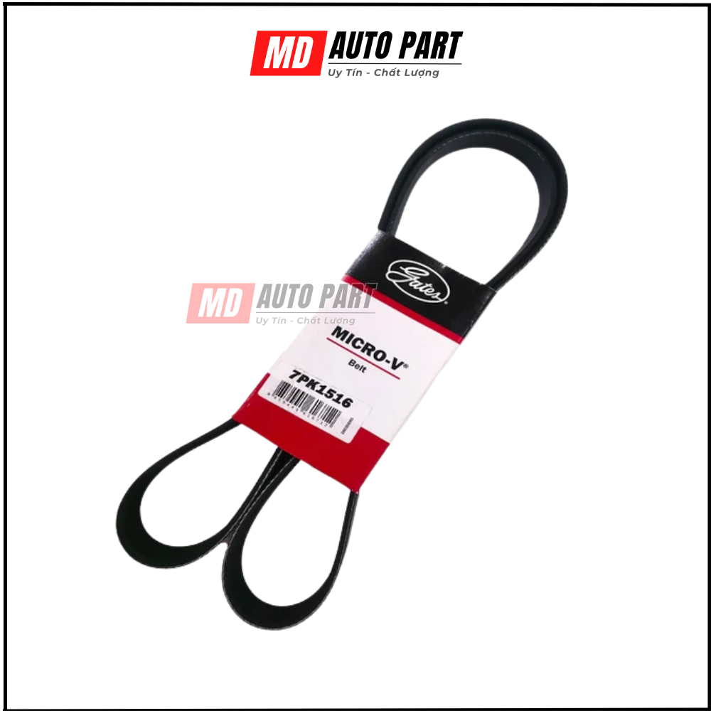 Dây Curoa Gates 7PK1516 Hilux 2.5 2004 – 2008, 3.0 2015 – 2017, Fortuner (máy dầu)