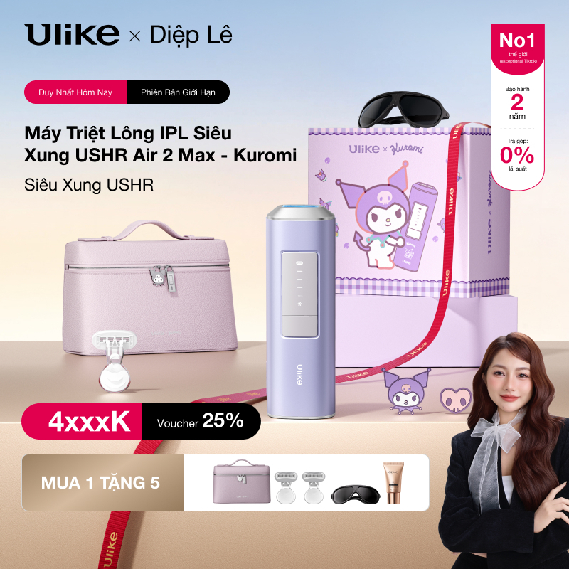 (Diệp Lê)Máy Triệt Lông IPL Ulike AIR 2 MAX-Phiên Bản Giới Hạn Kuromi-Công Nghệ USHR