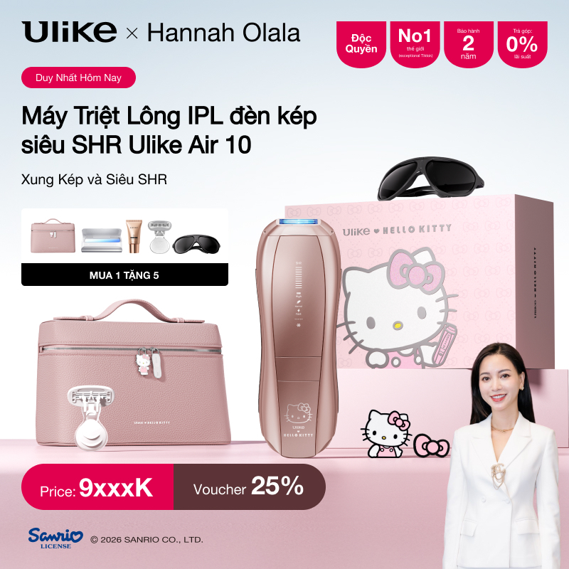 [Hannah] (Ulike x Kitty) Máy Triệt Lông IPL Ulike Air 10  Phiên Bản Giới Hạn Công Nghệ Triệt Lạnh Sa