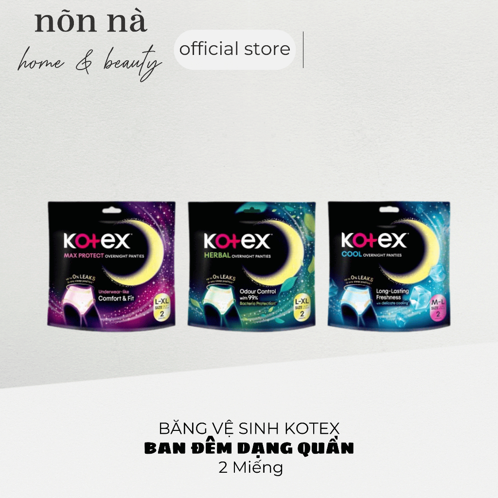 Băng Vệ Sinh Kotex Ban Đêm Dạng Quần 2 Miếng