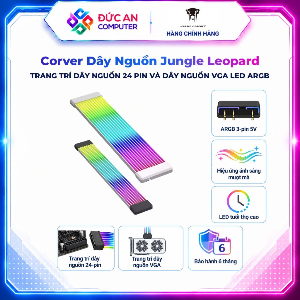 Corver Trang Trí Dây Nguồn Jungle Leopard Led ARGB