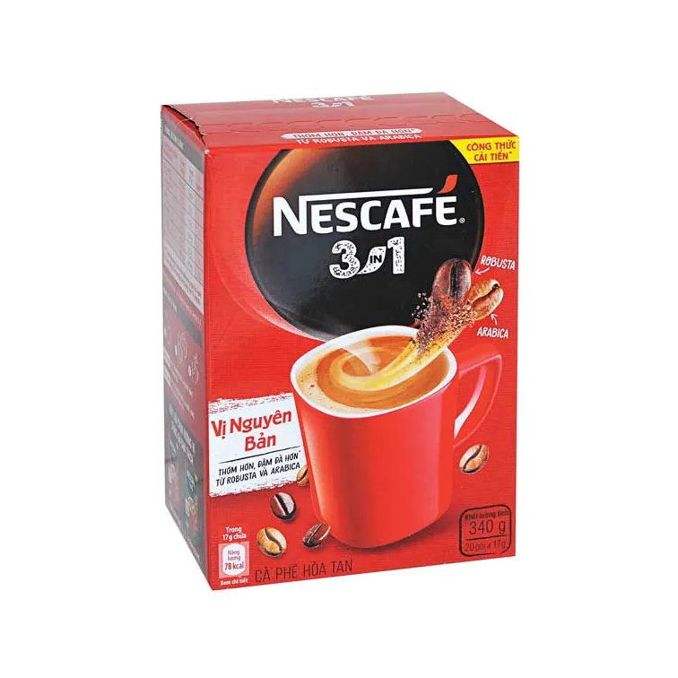 (CHỈ NHẬN ĐƠN HỎA TỐC HCM) NESCAFE 3IN1 VỊ NGUYÊN BẢN HỘP 20 GÓI X 16G
