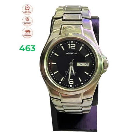 Đồng Hồ Nam C.A.$.l.0 ARGENT 3716 – Quartz Japan – Lịch Thứ Ngày – Dây Thép – WR 10BAR Vintage