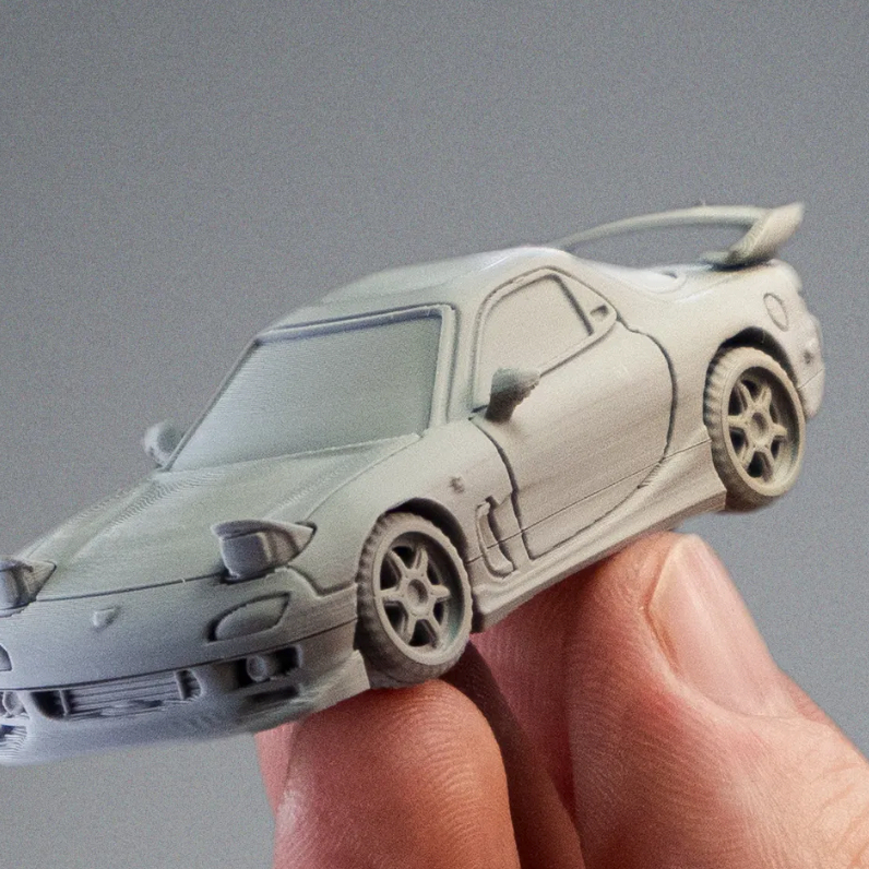 Mô Hình lắp Ráp Xe Mazda Rx7 Phôi 1/64 diorama