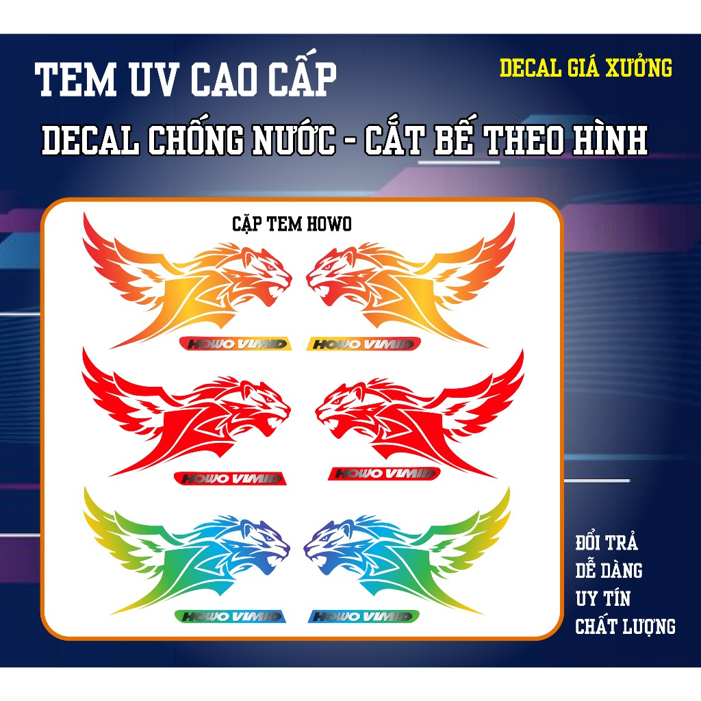 decal Tem Hổ Bay Xe Tải - Dán Xe Tải , Xe Howo ... (SL : 2 tem )