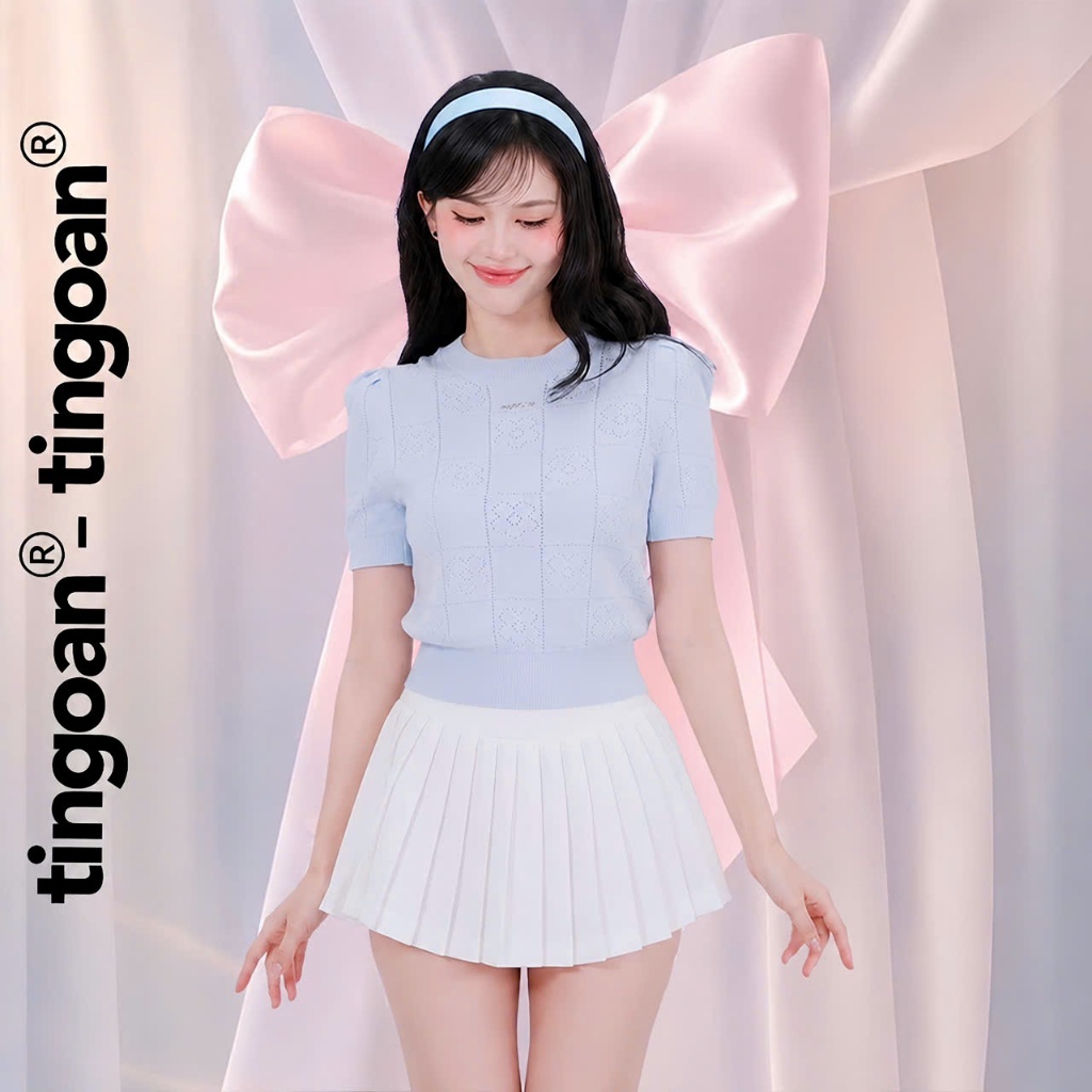 TINGOAN® x KOL - Áo len crop lửng in vân hoa FLOWER TOP