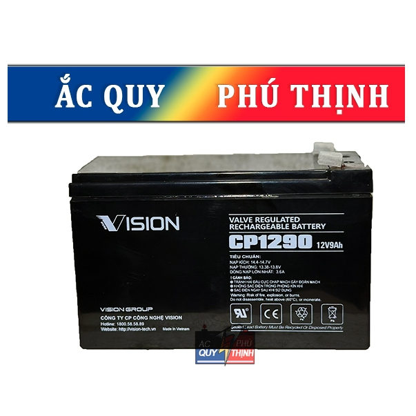 AQ lưu điện Vision 12V - 9Ah CP1290, ắc quy cho UPS