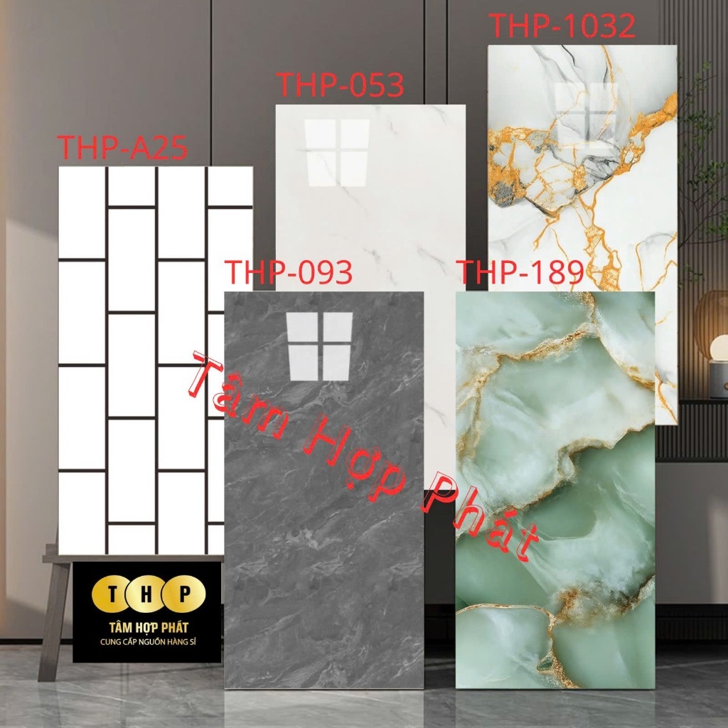 [Combo 50 Miếng ] Xốp THP phủ PVC vân đá tráng gương cao cấp Tâm Hợp Phát chống ẩm mốc dễ lau chùi