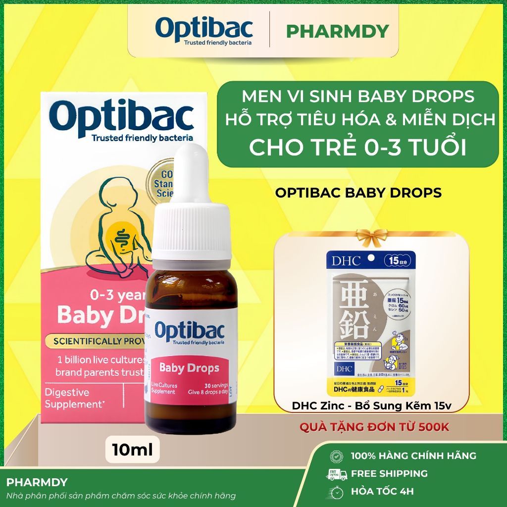 [CHÍNH HÃNG] Men Vi Sinh Optibac Hồng - Men Vi Sinh Cho Bé, bổ sung lợi khuẩn, tăng đề kháng – Pharm