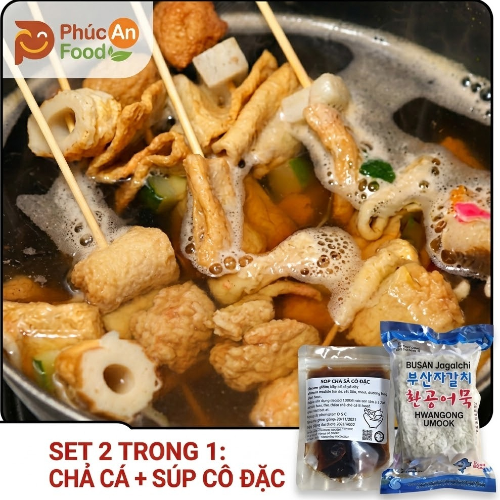 Combo Soup Chả Cá Hàn Quốc Odeng Eomuk Nấu Canh + Nước Dùng Pha Sẵn Chuẩn Vị Quán Ăn [Giao Hỏa Tốc]