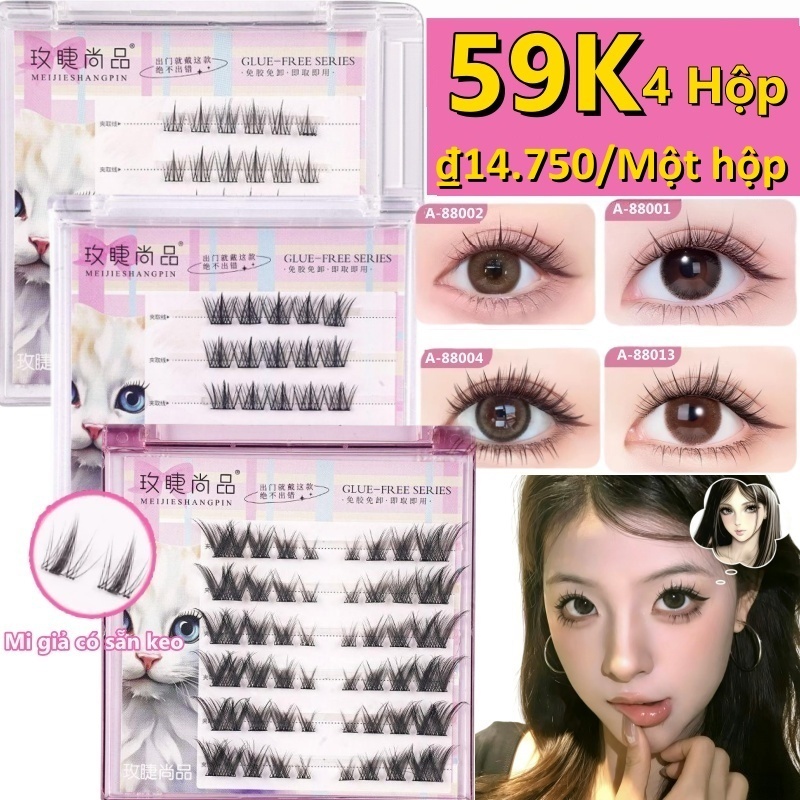 [59k/ 4 Hộp] [99k/ 7 Hộp]Lông Mi Giả Sẵn Keo Tự Dính Không Cần Keo Tái Sử Dụng Nhiều Lần Mi
