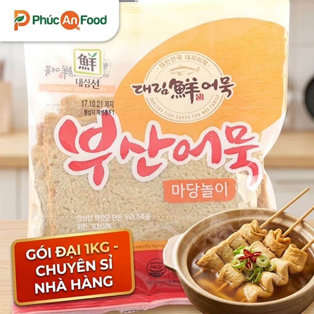 Chả Cá Lát Hàn Quốc Odeng Gói To 1Kg Nhập Khẩu Chuyên Nấu Tokbokki, Canh Xiên Que [Giao Hoả Tốc]
