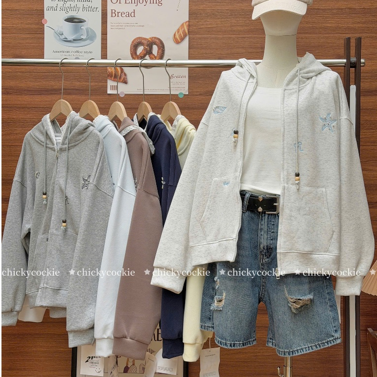 Áo khoác hoodie zip nỉ 2 da mã #3910 (Ảnh thật)