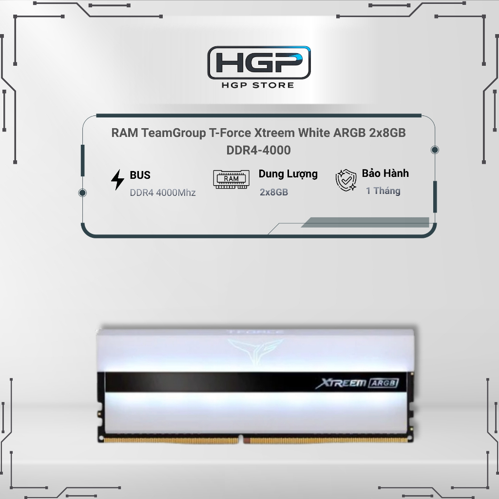 RAM TeamGroup T-Force Xtreem White ARGB 2x8GB (16GB) DDR4-4000 (Like New)