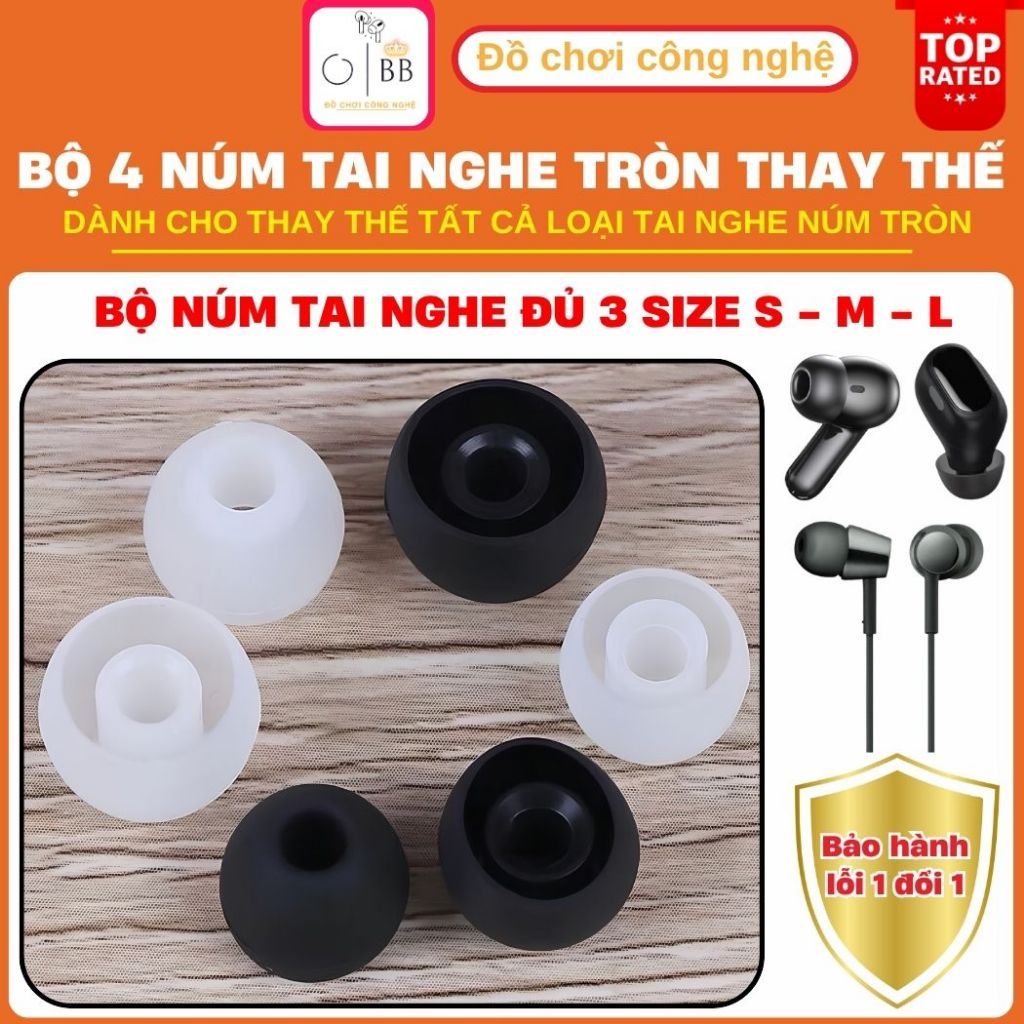 [ bộ 4 núm thay thế cho tai nghe có dây và không dây ] bộ 4 núm thay thế dành…