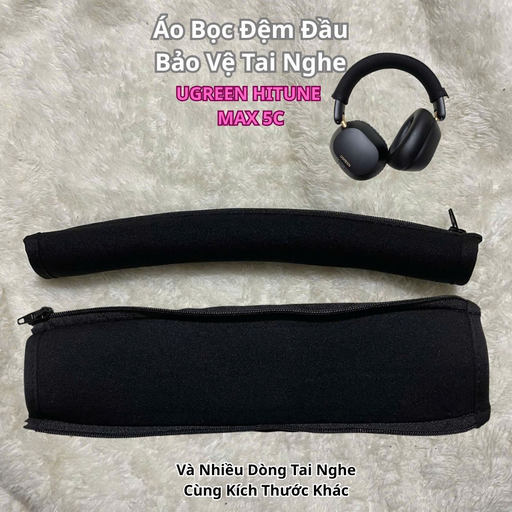 Áo Bọc Đệm Đầu Tai Nghe UGREEN HiTune Max 5C Mềm Đàn Hồi 24.5x7cm Khóa Kéo