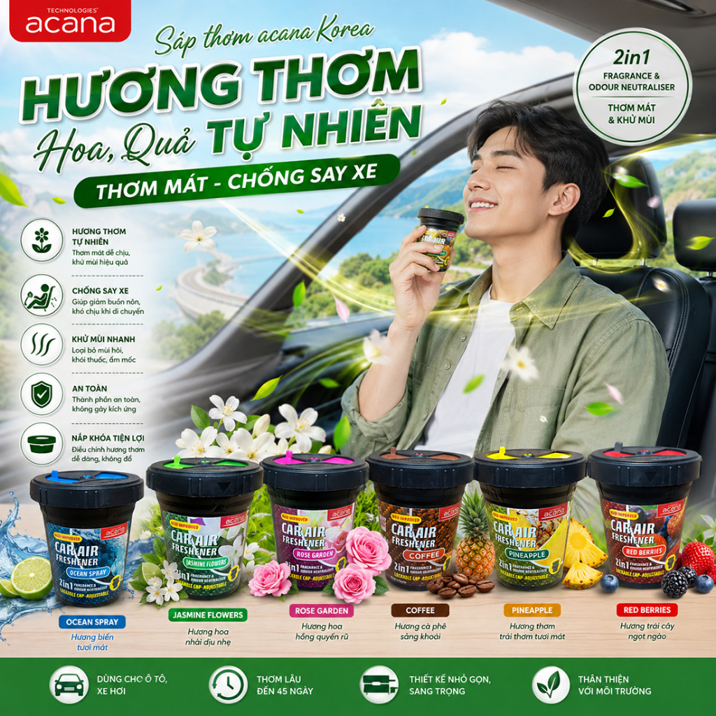 Sáp thơm ô tô cao cấp Acana 130g (NhiềuHương)