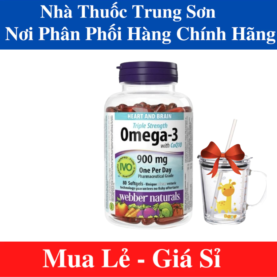 [NHẬP KHẨU] Viên uống Dầu Cá Webber Natural Omega-3 with CoQ10 Lọ 80 viên