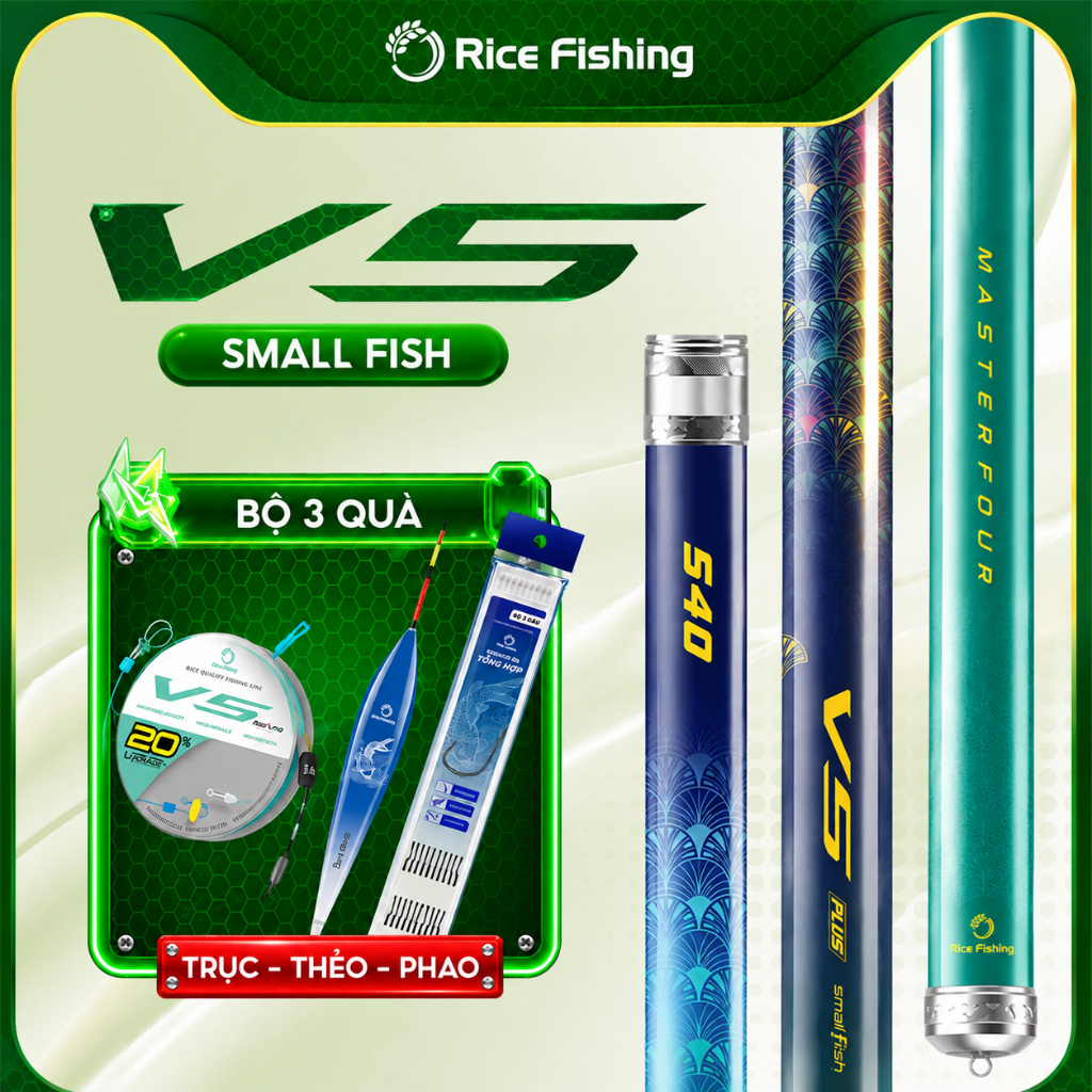 Cần câu đài V5 SMALL FISH độ cứng 4H phiên bản tổng hợp SIÊU NHẸ carbon T1000 + 30T + 40T Rice Fishi