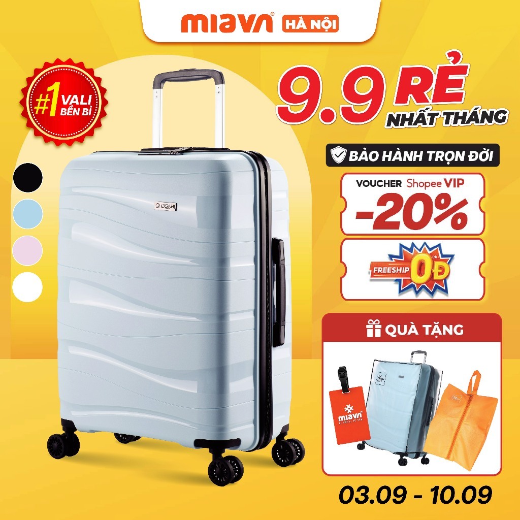[✨BEST SELLER] Vali Kéo MIA Du Lịch Pisani LANI Size 20/24/28 Inch, Nhựa PP Dẻo Siêu Bền, Khóa TSA, 