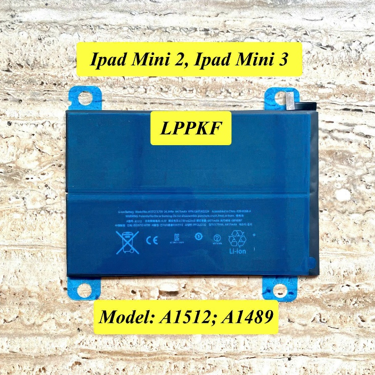 Pin Thay Cho Ipad Mini 2, Ipad Mini 3. Model: A1512, A1489. Pin New Loại Tốt, Ít Lỗi. BH 1 Năm.