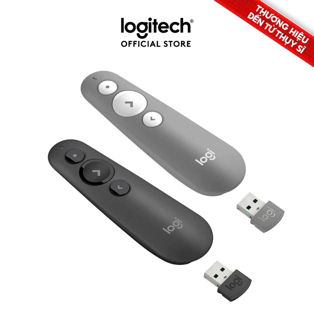 Bút trình chiếu Laser hai chế độ Wireless + Bluetooth Logitech R500s - Phạm vi sử dụng 20m (Hỏa Tốc)