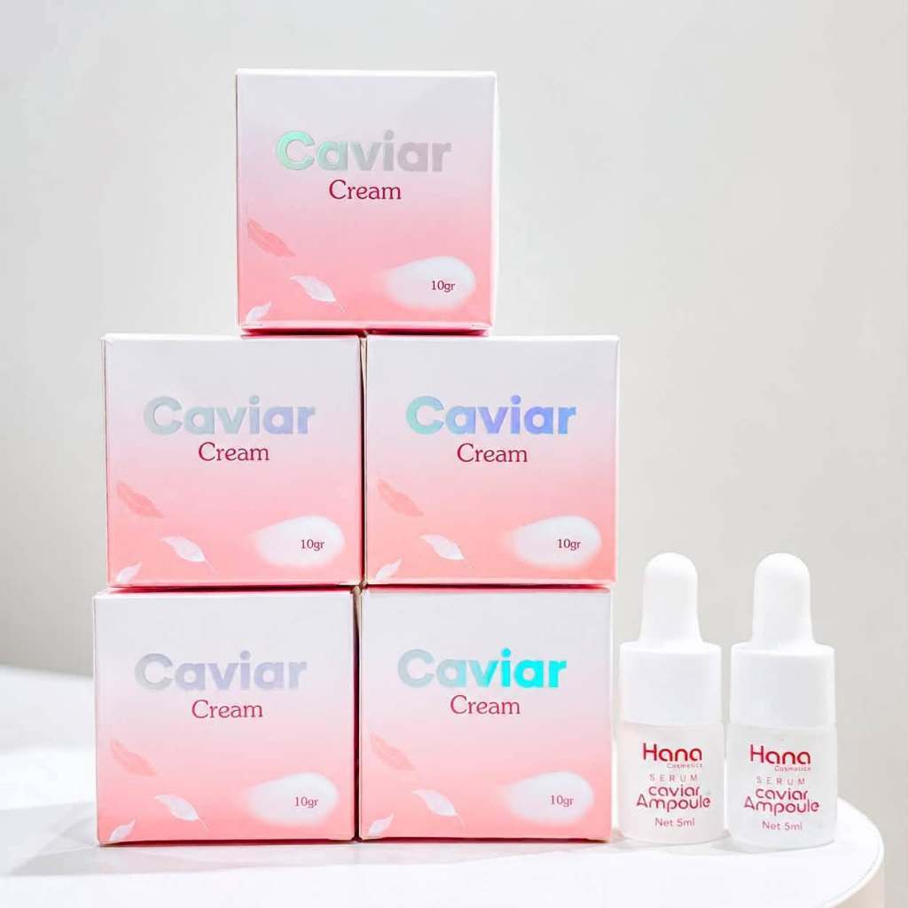Combo 5 Kem đêm Caviar Cream trứng cá tầm đen + Tặng 2 serum 5ml. Kem đêm trứng cá tầm hủ 10g.