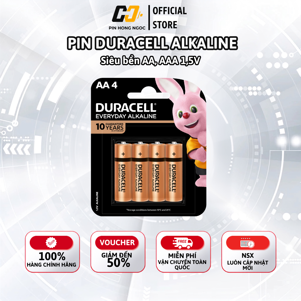 Pin Duracell Everyday AA AAA 1.5V Chính Hãng - Pin Alkaline Kiềm 2A 3A