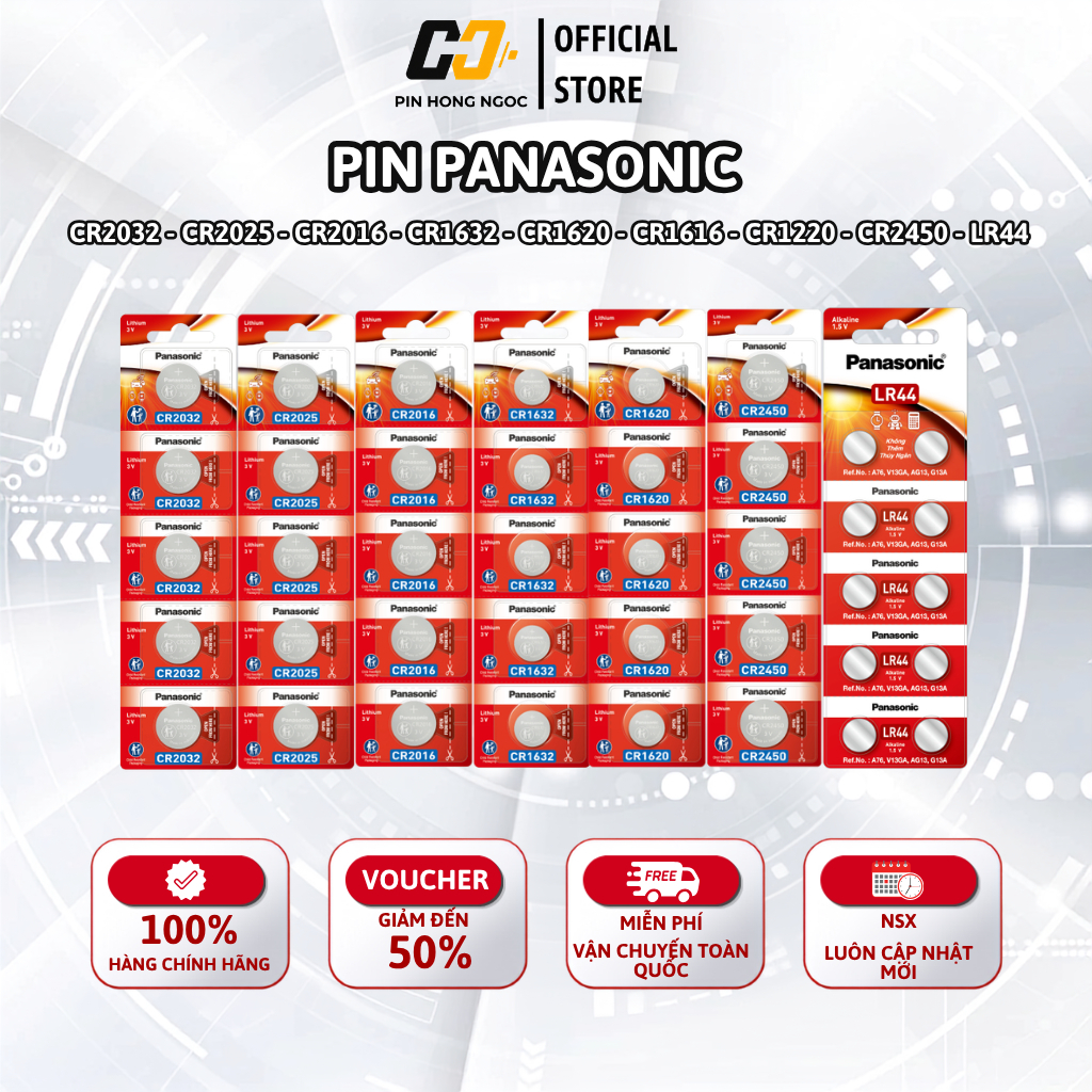 Pin Panasonic CR2032 CR2025 CR2016 Lithium 3V Chính Hãng - CR1632 CR1620…