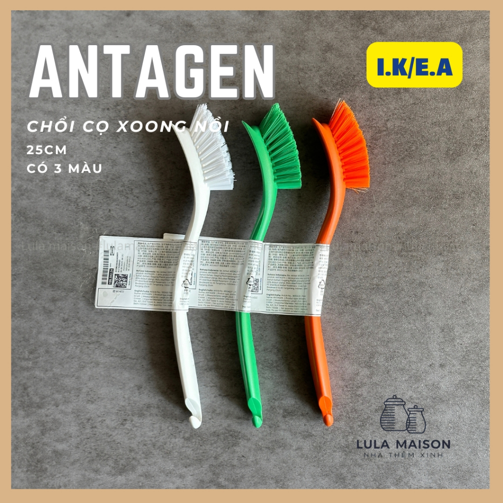 [CHÍNH HÃNG IKEA] Bàn Chải, Chổi Cọ Bát Đĩa Xoong Nồi IKEA ANTAGEN 25cm