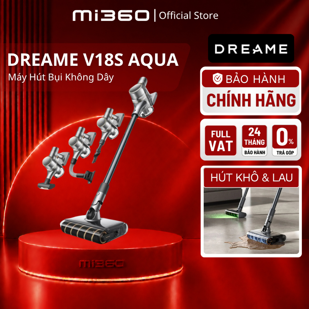 Máy Hút Bụi Không Dây Dreame V18S | V18S Aqua - Bản Quốc Tế - BH 24 Tháng