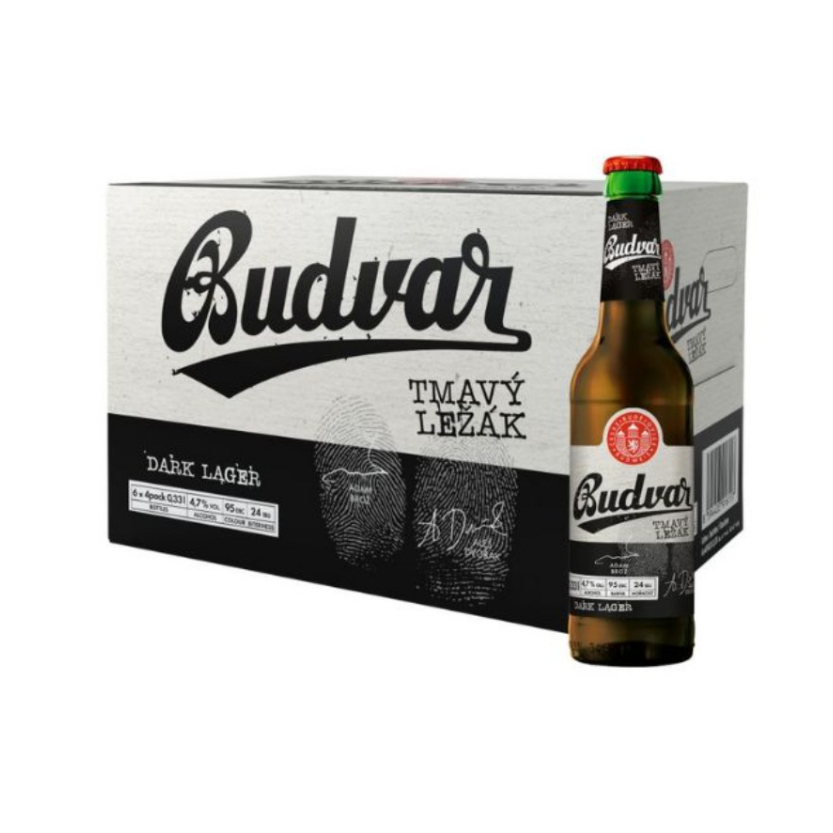 Bia Budweiser Budvar Dark Lager 4.7% – Chai 330ml – Thùng 24 chai - Nhập Khẩu Tiệp