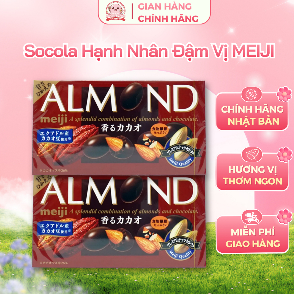 SOCOLA NHÂN HẠNH NHÂN MEIJI ALMOND VỊ ĐẬM SOCOLA