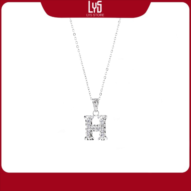 Dây chuyền bạc nữ Lys hình chữ H Full Box 6138SV -Fullbox hộp PAN đầy đủ phụ kiện PAN
