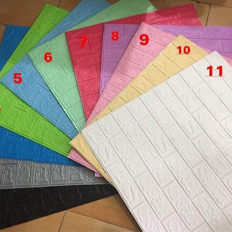 Combo 50 tấm xốp dán tường Giả gạch Khổ 50*50cm, đủ màu, sẵn keo bóc dính vn chống ẩm giấy dán & đồ 