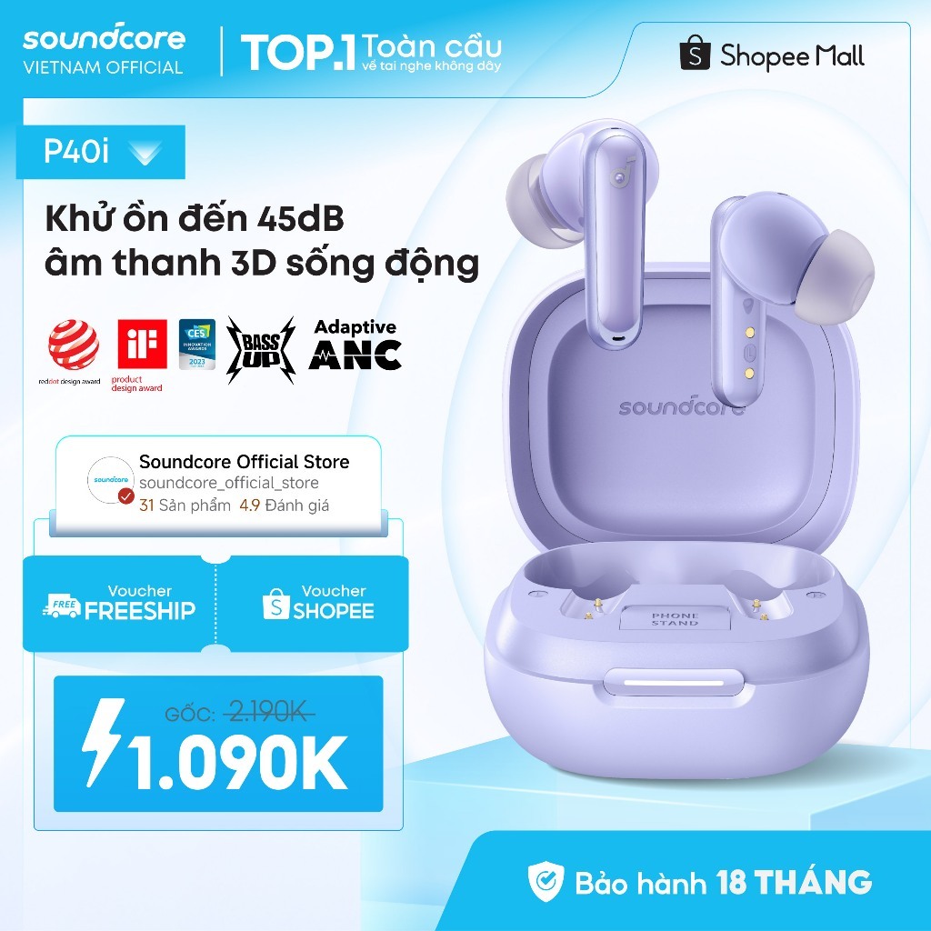 Tai nghe không dây soundcore P40i | Chống ồn chủ động ANC | Pin siêu khủng | Đàm thoại vượt trội | Tích hợp phiên dịch